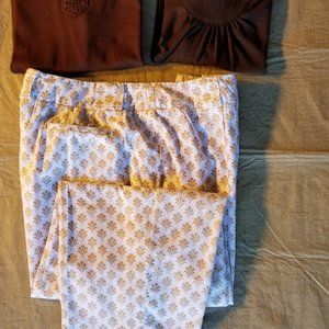Woman's 3 piece summer outfit -  Capri and 2 tops